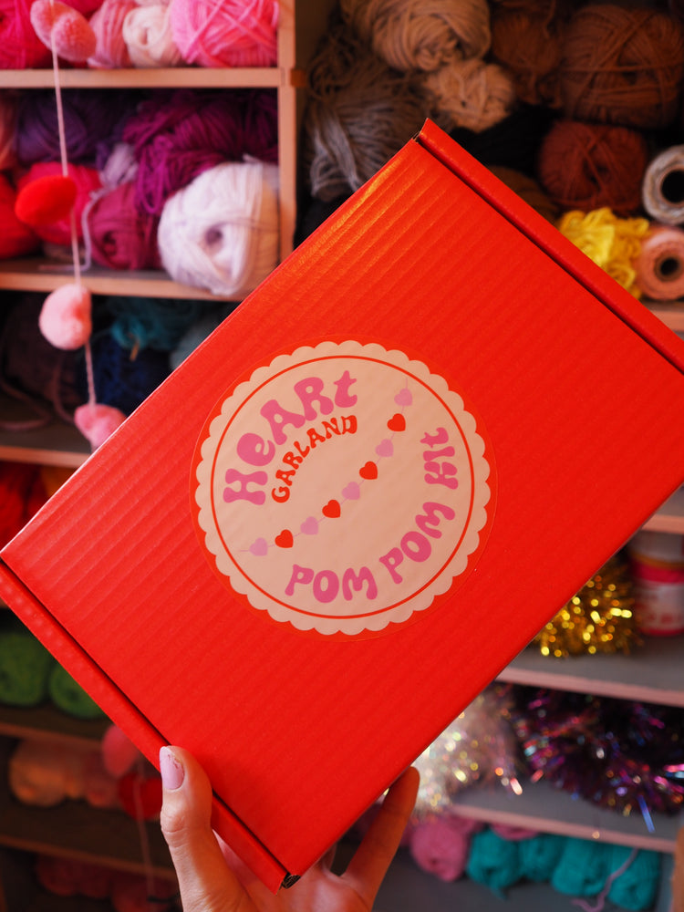 Heart Pom Pom Garland Kit - Makes at least 12 hearts