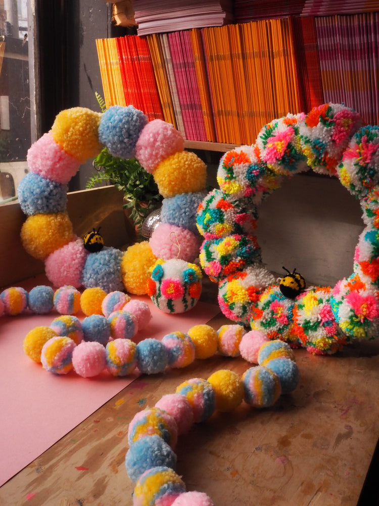 Chunky Pom Pom Garland DIY Kit – Beginner Friendly Pastel Craft Kit