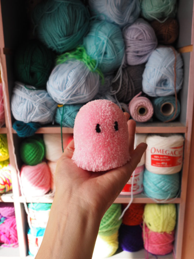 Ghost Pom Pom Desk Buddy