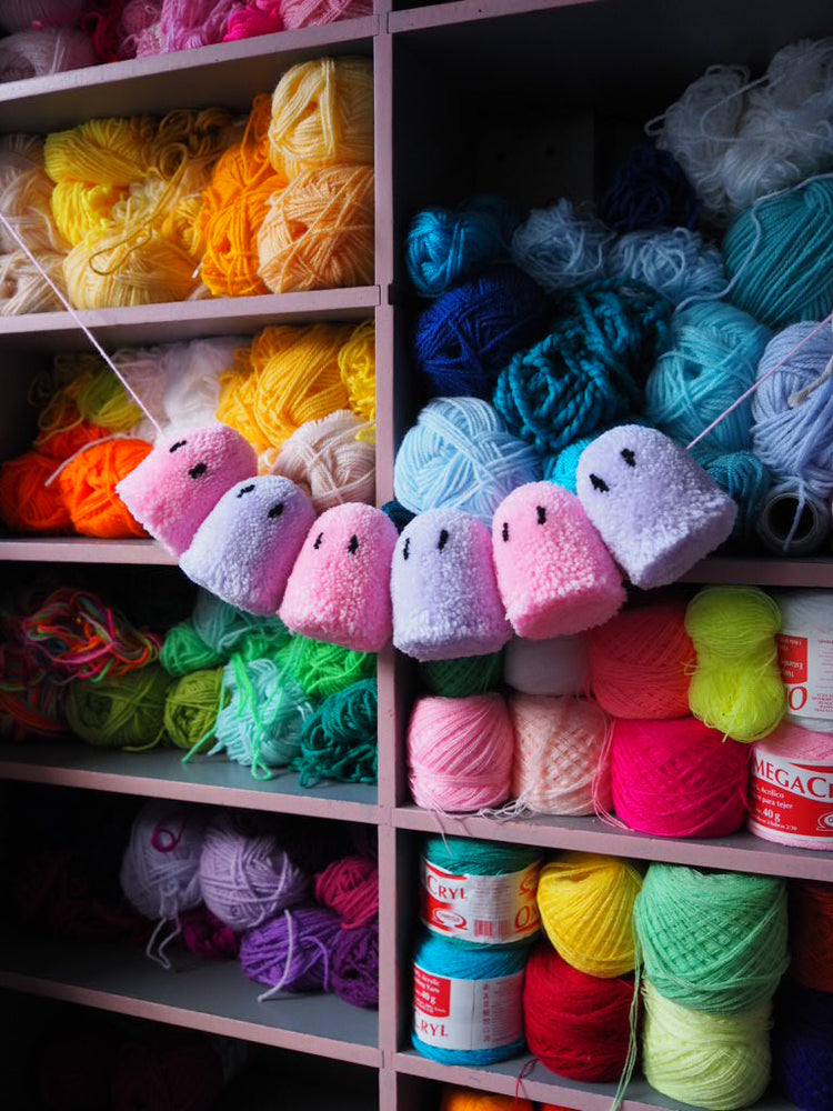 Ghost Garland Pom Pom DIY Kit - Choose your own colours!