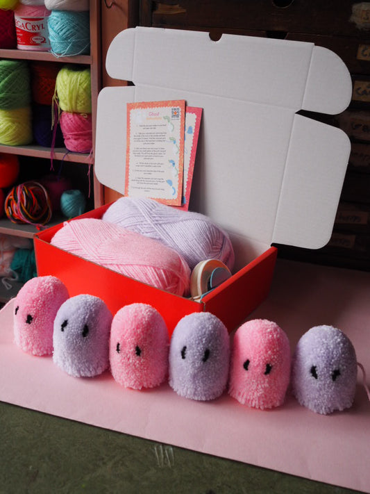 Ghost Garland Pom Pom DIY Kit - Choose your own colours!