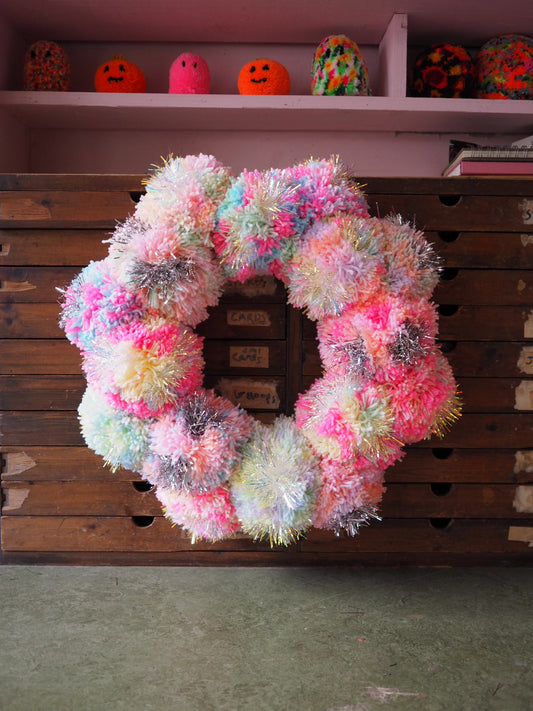 SAMPLE SALE - XL Handmade Pastel Iridescent Wreath