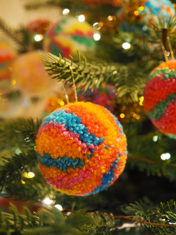 Handmade Pom Pom Bauble Decoration - Christmas