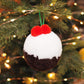 Handmade Christmas Pudding Pom Pom Bauble Christmas Decoration