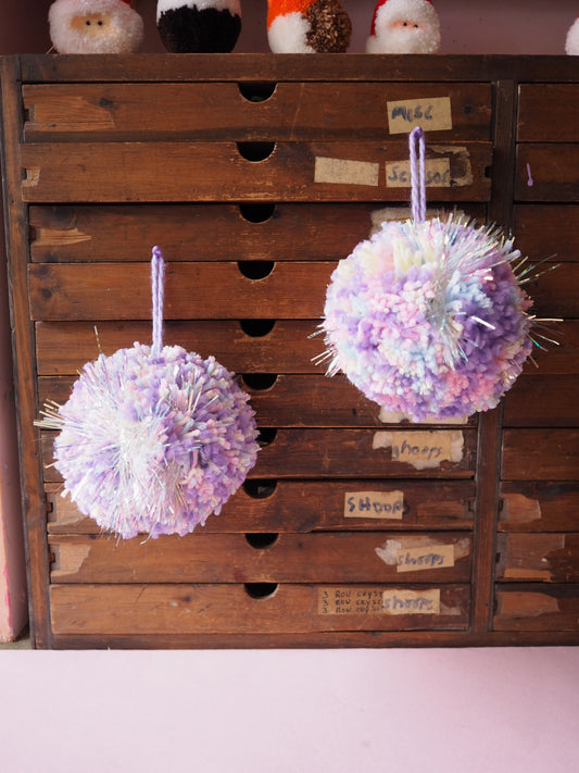 XL Chunky Pom Pom Bauble DIY Kit - Pastel - Makes at least 4 Baubles