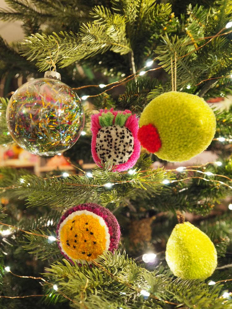 Handmade Dragon Fruit Pom Pom Bauble Decoration