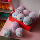 Tinsel pom pom bauble kit - Pastel