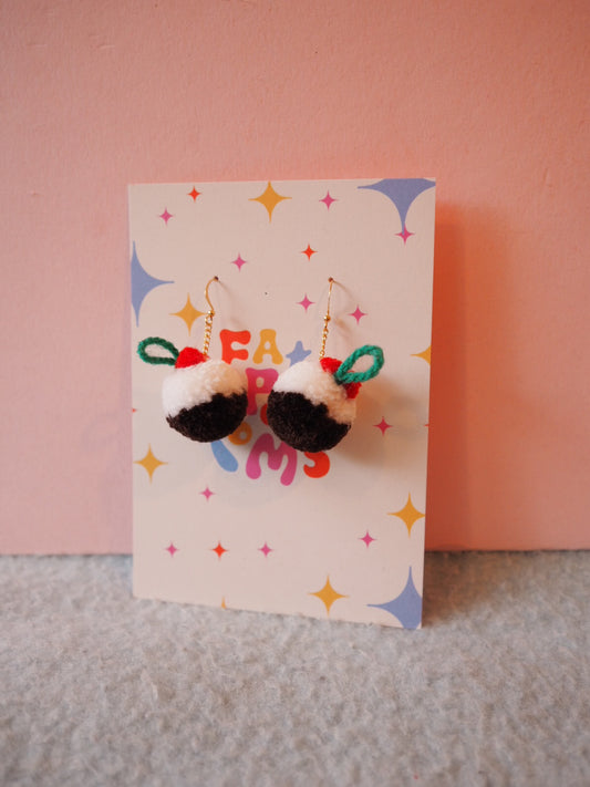 Mini Christmas Pudding Earrings