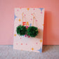 Mini Christmas Green Tinsel Earrings