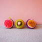 Set of 3 Fruit Pom Pom Christmas Baubles