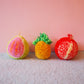 Set of 3 Fruit Pom Pom Christmas Baubles