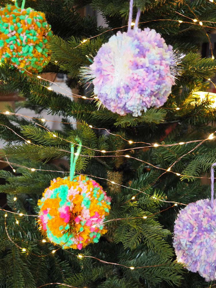 XL Chunky Pom Pom Bauble DIY Kit - Pastel - Makes at least 4 Baubles