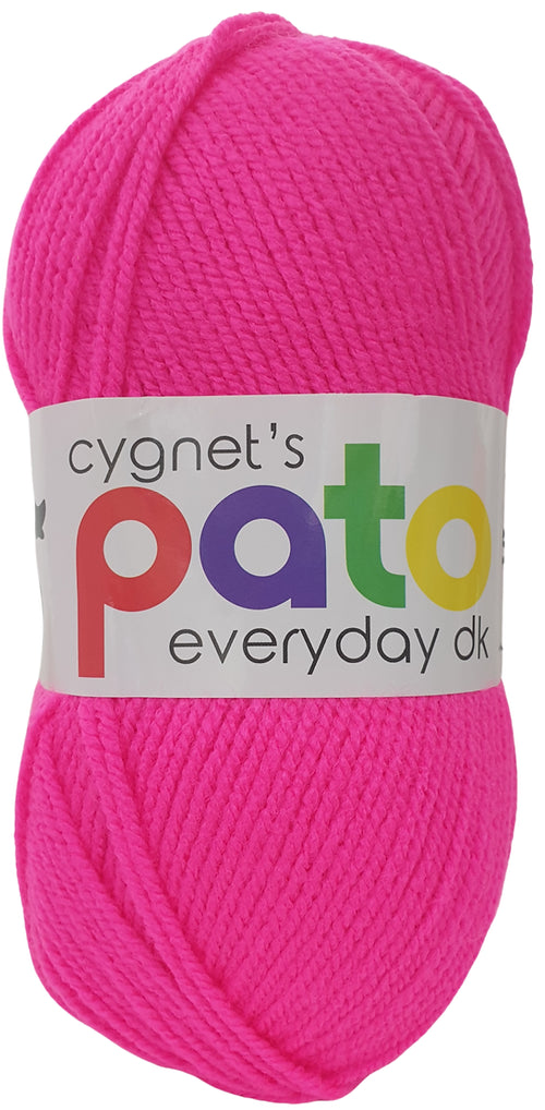 Neon Pink Acrylic Yarn DK 100g- Pato Cygnet Yarns