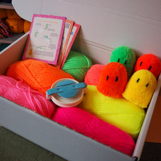 XL Ghost Garland Pom Pom DIY Kit - Neon - Makes at least 18 ghosts!