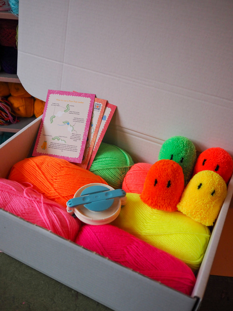 XL Ghost Garland Pom Pom DIY Kit - Neon - Makes at least 18 ghosts!