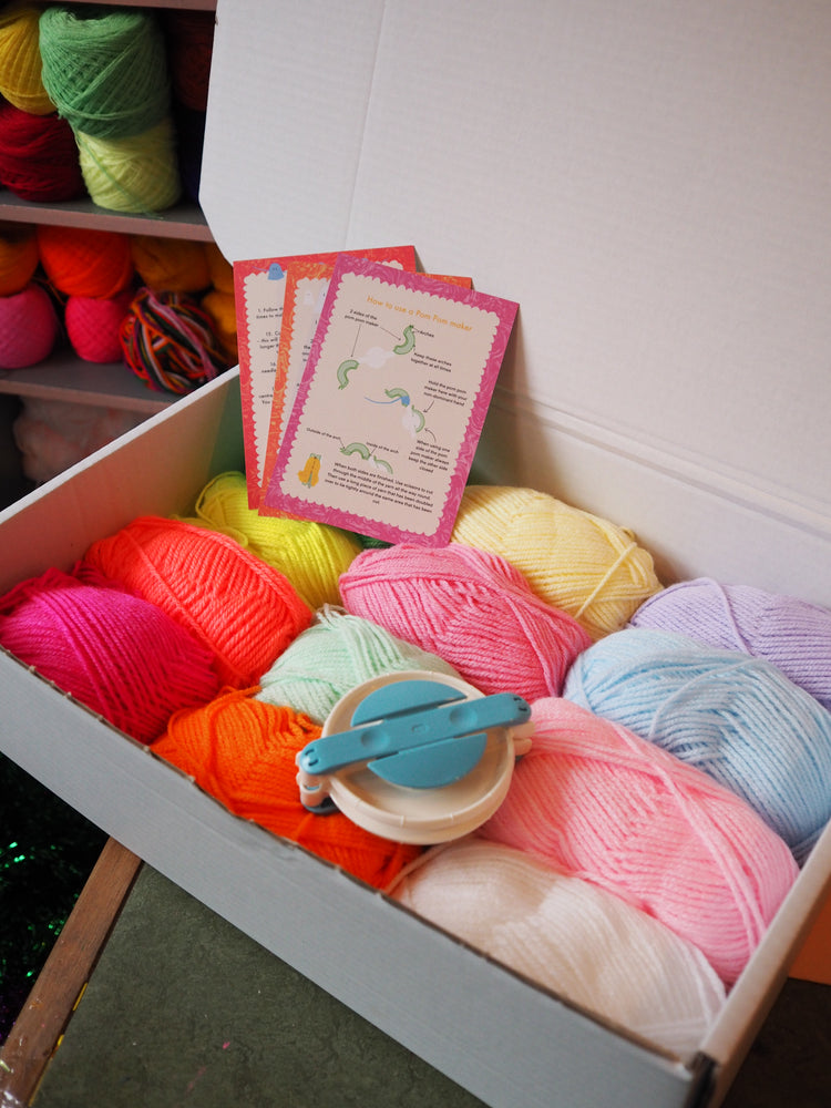 XL Ghost Garland Pom Pom DIY Kit - Neon & Pastel - Makes at least 12 ghosts!