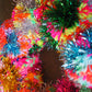 Rainbow Pom Pom Tinsel Wreath