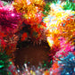 Rainbow Pom Pom Tinsel Wreath