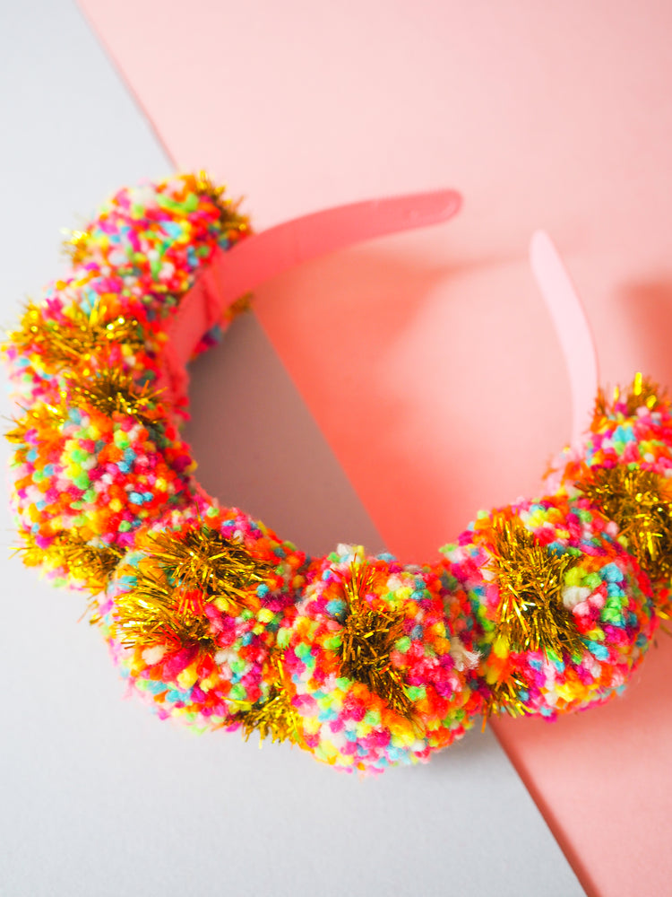 Tinsel Confetti Pom Pom Headband