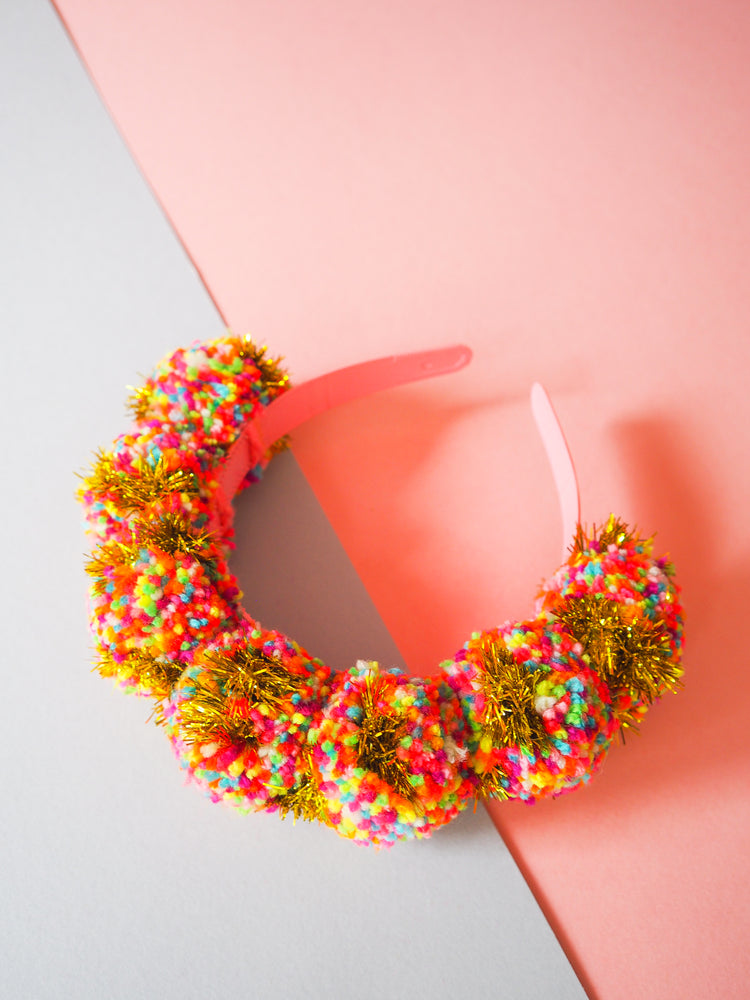 Tinsel Confetti Pom Pom Headband