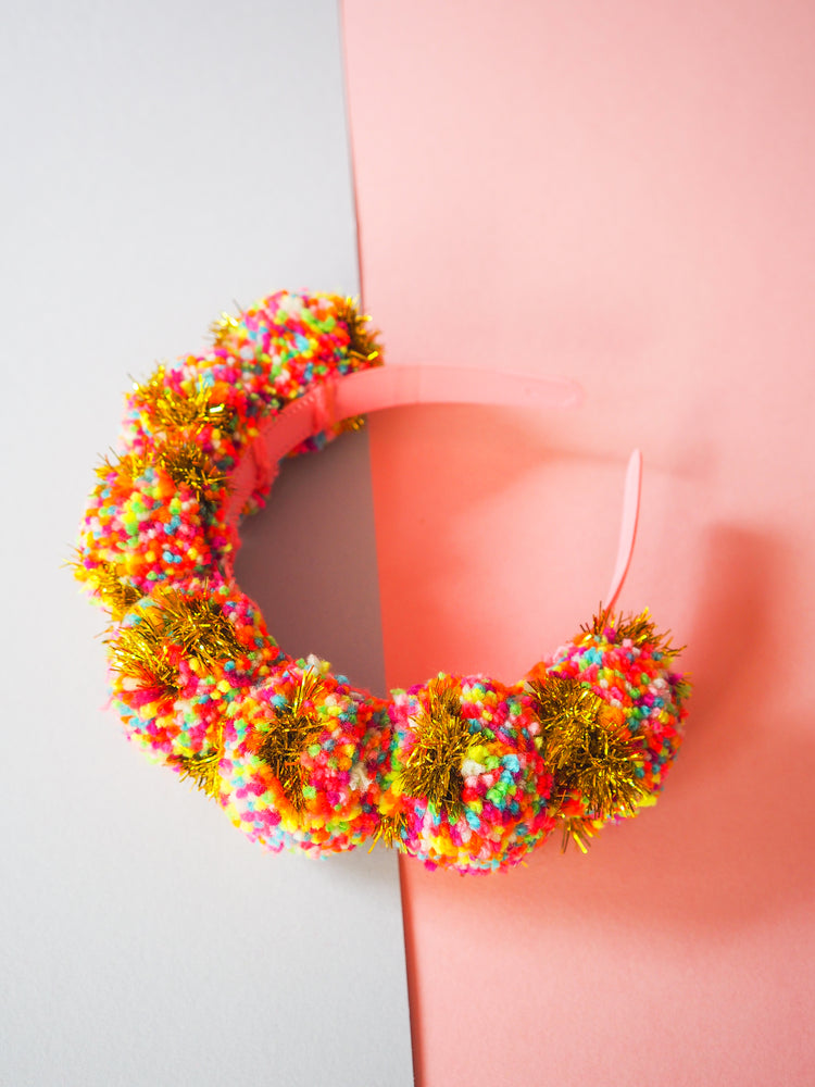 Tinsel Confetti Pom Pom Headband