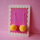 Pom Pom Dangle Earrings Sample Sale - Baby Yellow