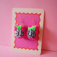 Dragonfruit Pom Pom Earrings Sample Sale