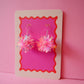 Mini Tinsel Earrings Sample Sale - Coral