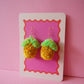 Pineapple Pom Pom Earrings Sample Sale