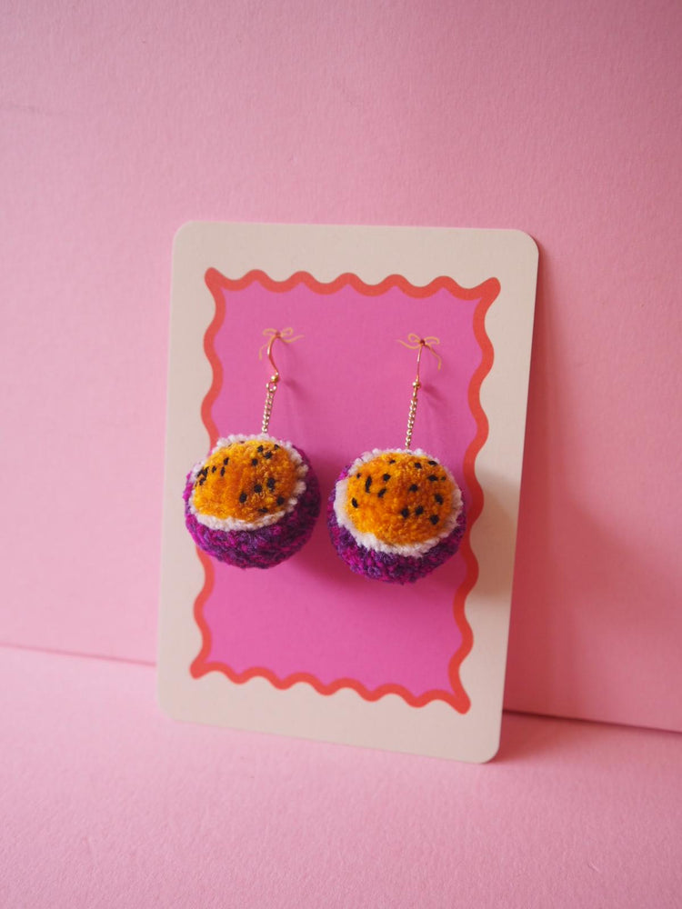 Passionfruti Pom Pom Earrings Sample Sale
