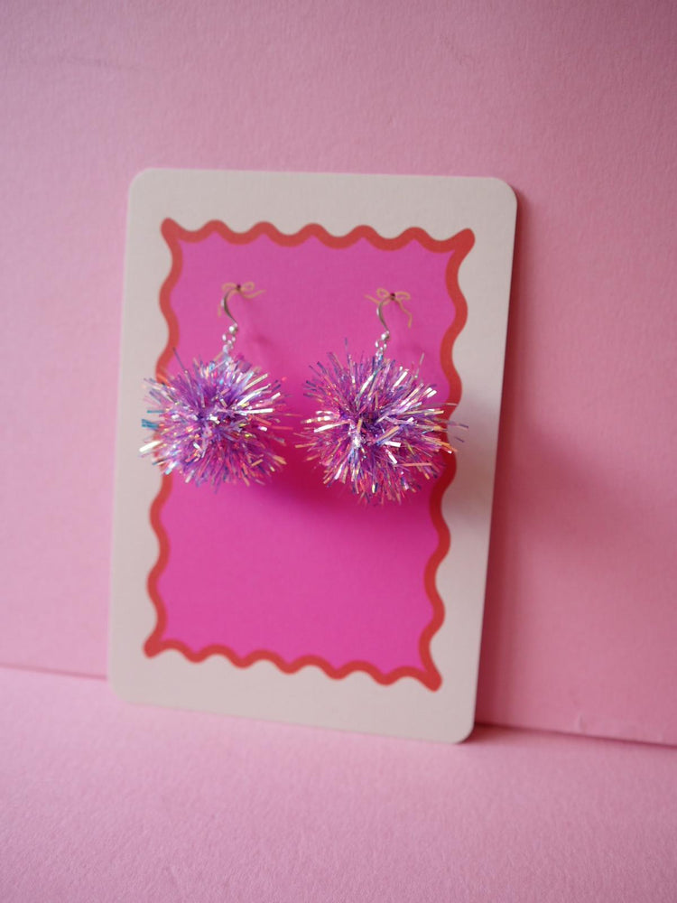 Mini Tinsel Earrings Sample Sale - Lilac