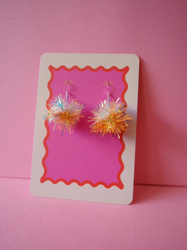 Mini Tinsel Earrings Sample Sale - Iridescent & Pastel Yellow