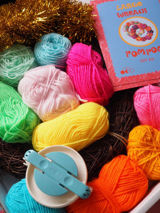 Large Pom Pom Wreath DIY Kit - Bright or Jewel