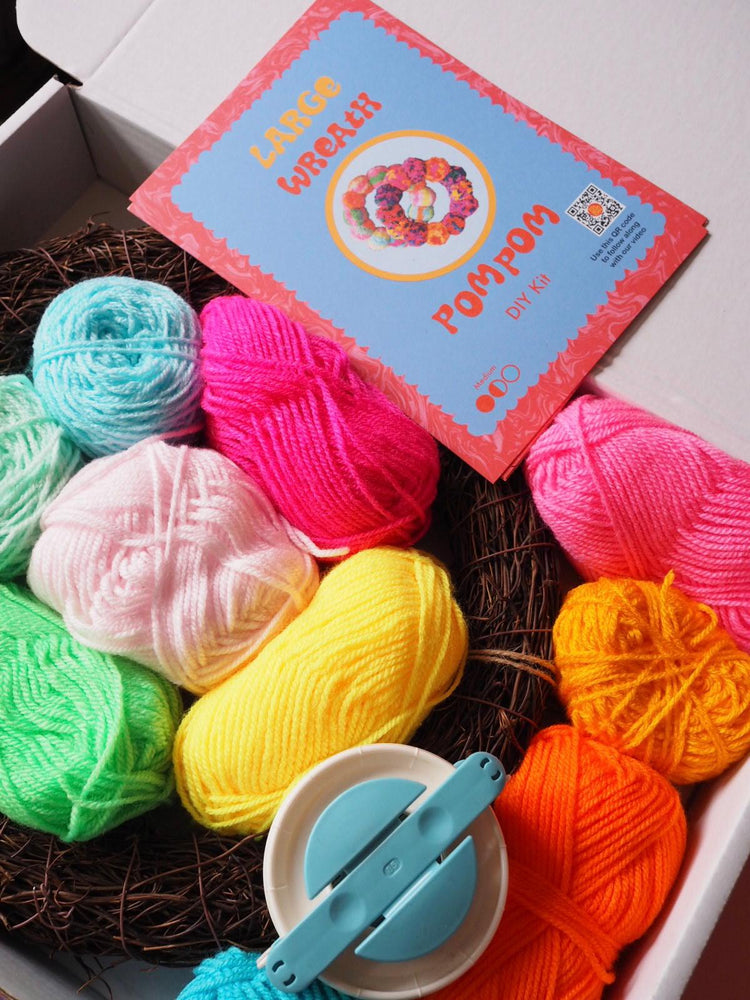 Large Pom Pom Wreath DIY Kit - Bright or Jewel