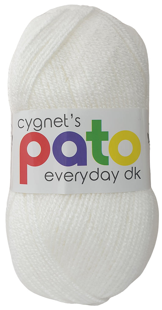 White Acrylic Yarn DK 100g- Pato Cygnet Yarns