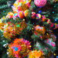 Multicolour Pom Pom Christmas Tree Garland