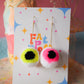 Fun Halloween Eyeball Earrings - Candy Pink & Fluorescent Yellow