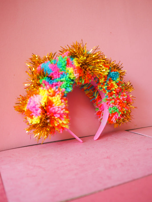 Pom Pom Tinsel Headband