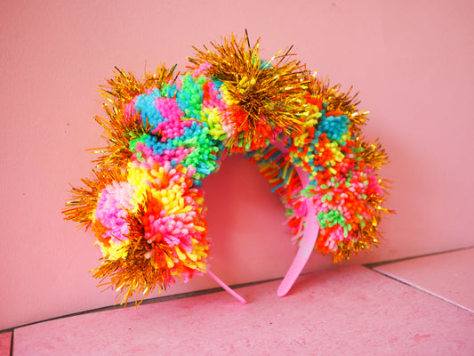 Pom Pom Tinsel Headband