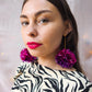 Purple & Pink Christmas tinsel earrings