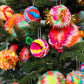 Set of Retro Inspired Pom Pom Bauble Decorations