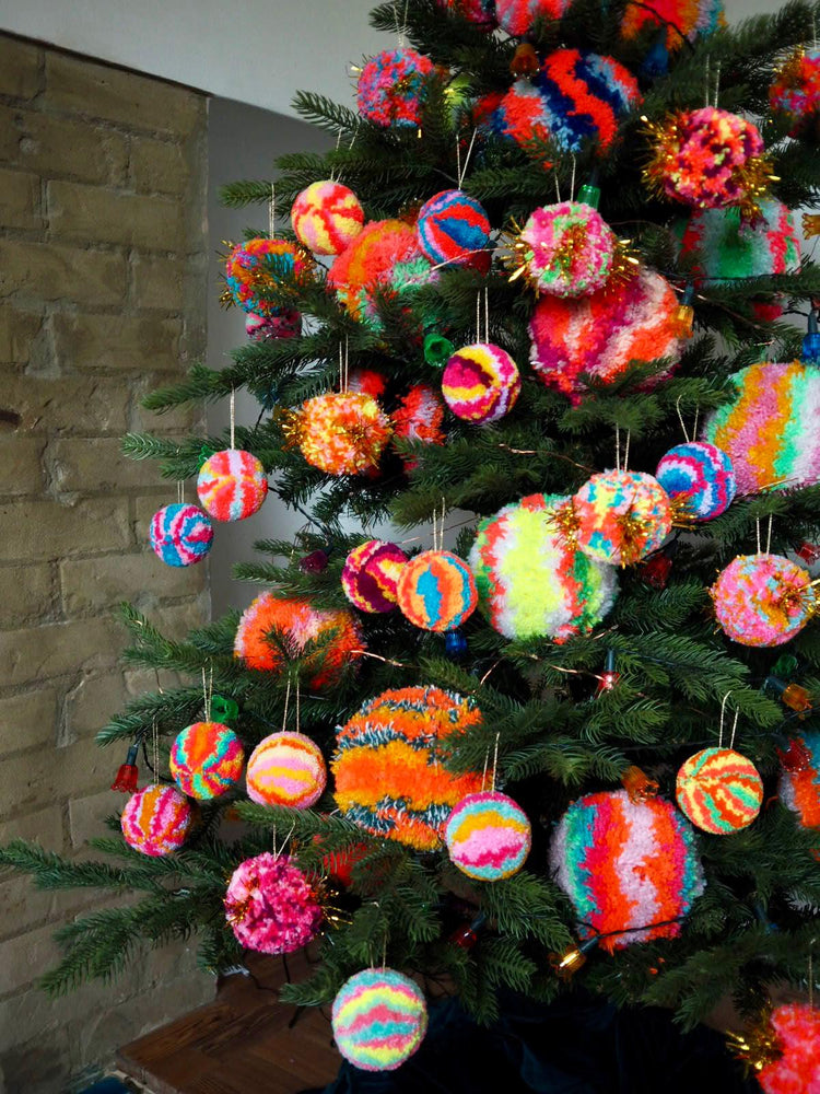 Handmade Pom Pom Bauble Decoration - Christmas - 5 Designs