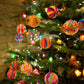 Set of Retro Inspired Pom Pom Bauble Decorations