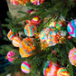 Set of Retro Inspired Pom Pom Bauble Decorations
