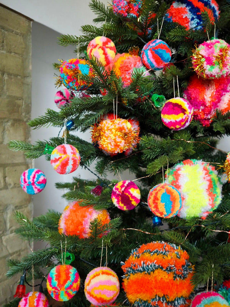 Handmade Pom Pom Bauble Decoration - Christmas - 5 Designs