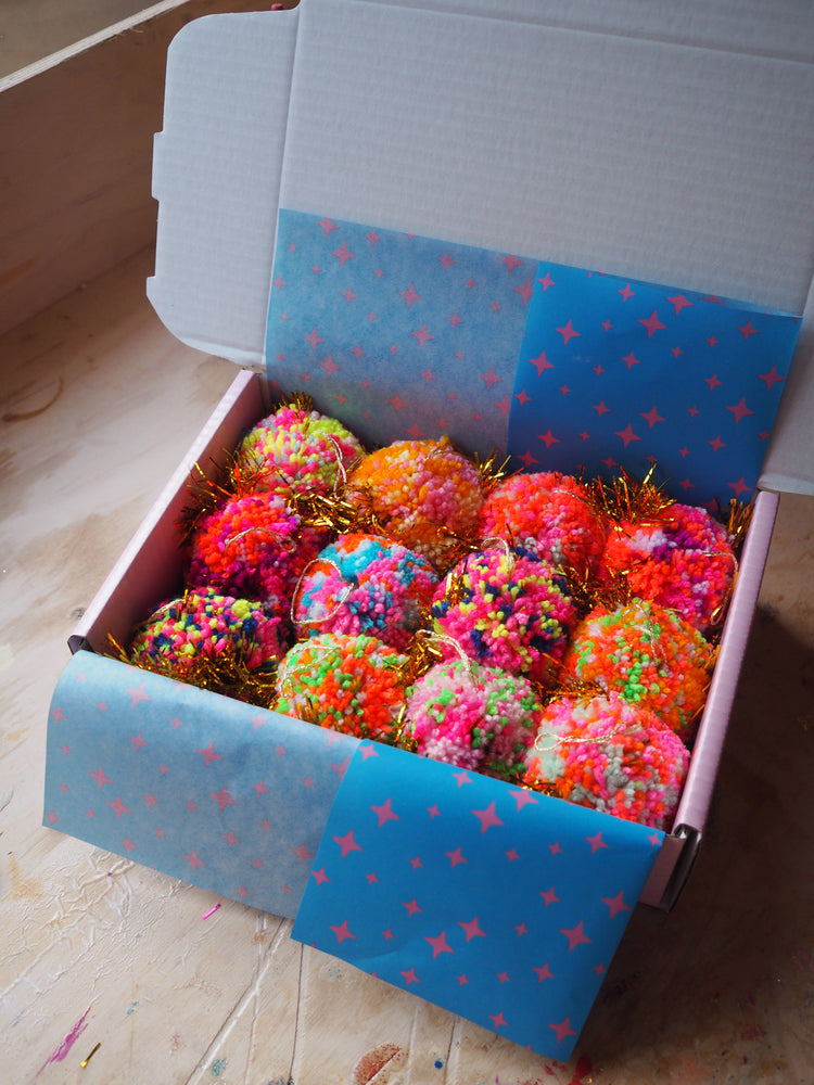 Rainbow Tinsel Bauble Decorations