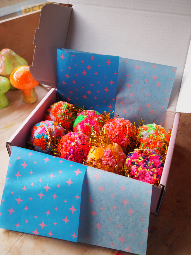 Rainbow Tinsel Bauble Decorations