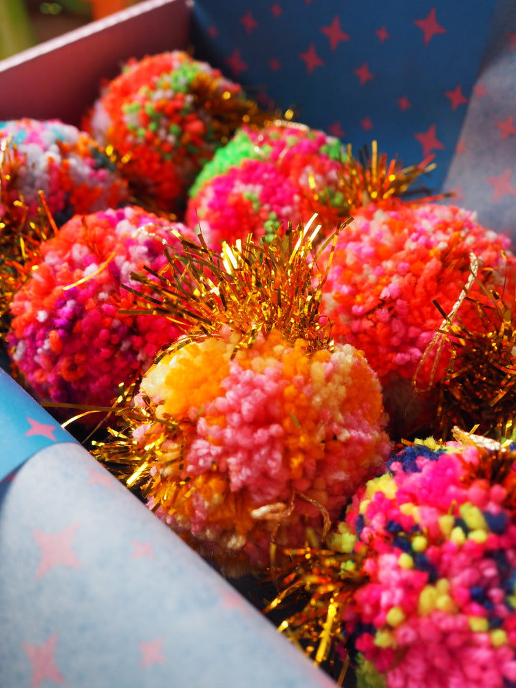 Rainbow Tinsel Bauble Decorations