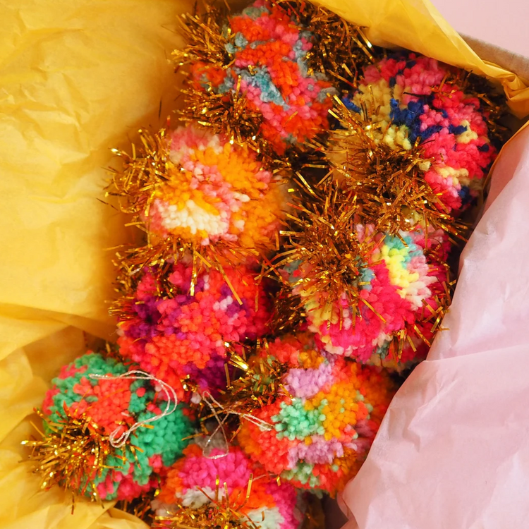 Rainbow Tinsel Bauble Decorations