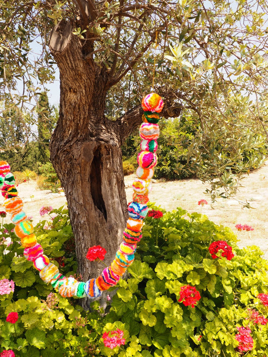 Rainbow Pom Pom Garland